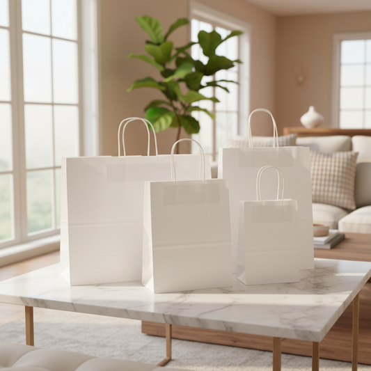 White Gift Bags Lifestyle